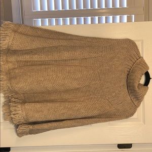 Wool sweater poncho